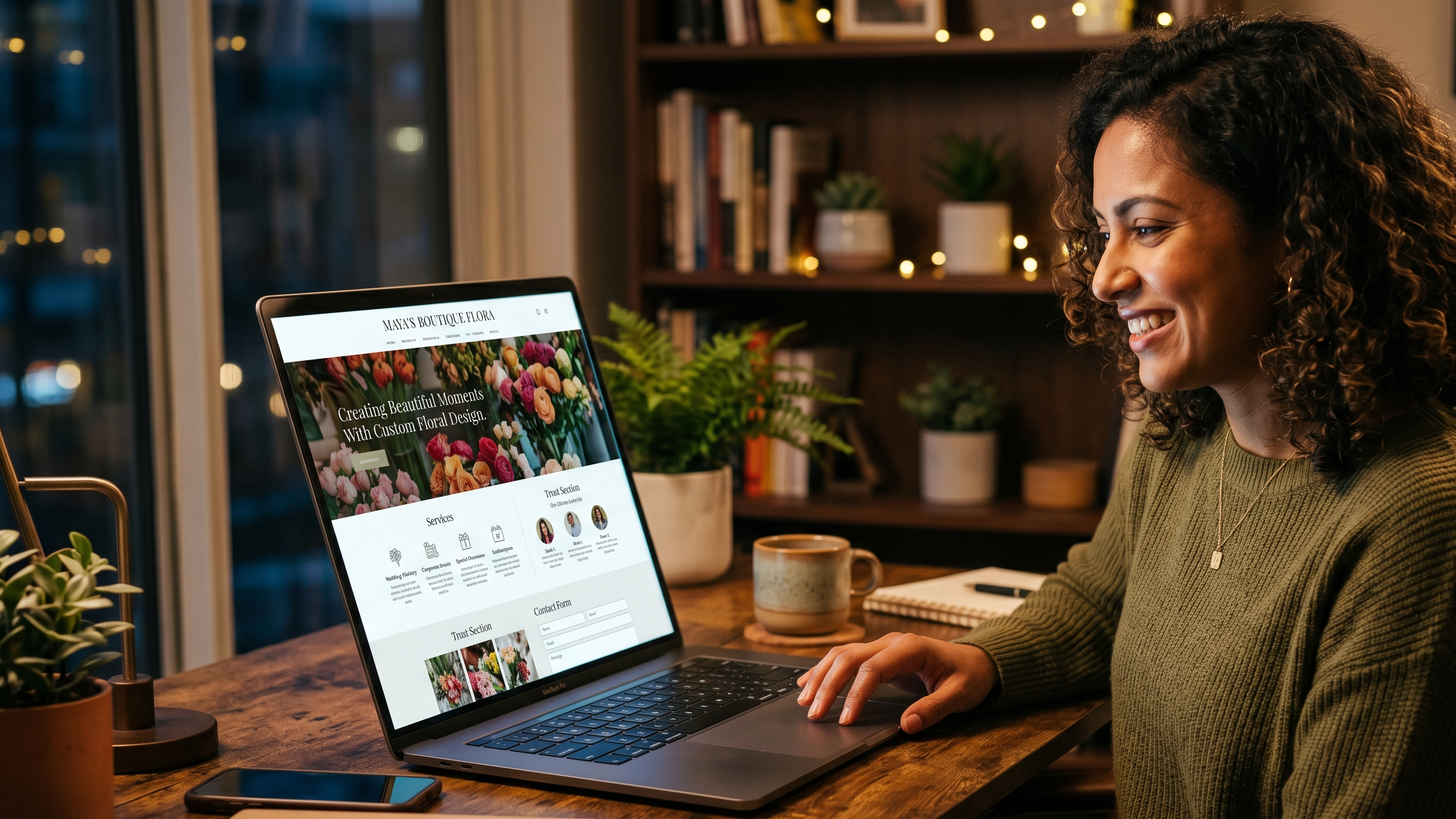 Modern workspace for business website planning